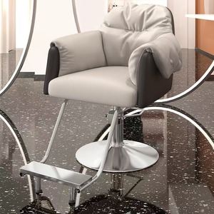 Sillón de Peluquería Moderno de Cuero PU Negro con Reposapiés y Altura Ajustable para Salón de Belleza - Product Image 4