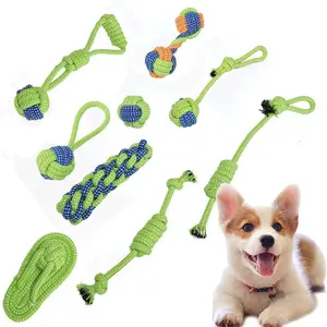 Custom Large Dog Interactive Toys Handheld Pet Training Toys Bite Resistant Non-toxic Hemp Cotton Rope Knot Chew Modern Dog Toys