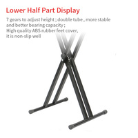 Support de clavier réglable HEBIKUO en forme de X pour studio et performance scénique avec design pliable et portable