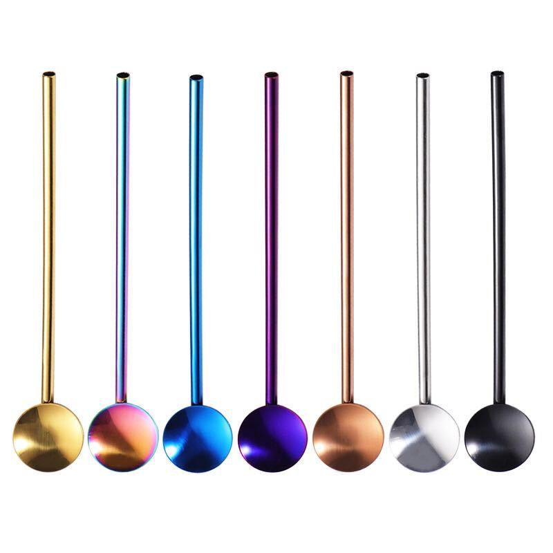 Wholesale 304 Stainless Steel Straw Spoon