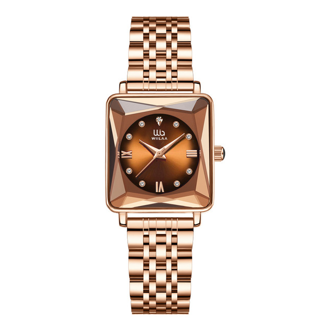 WIILAA 817 Beautiful China Womens Quartz Watch Activity Stainless Steel Band square Waterproof Concise Leisure Watch Supplier