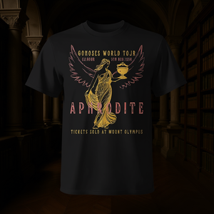 Camiseta con diseño de la banda Aphrodite Goddess World Tour Distressed, estilo Dark Academia - Product Image 3
