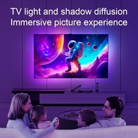 Bande lumineuse LED 5M TV SYNC, rétroéclairage TV, ruban flexible à diodes avec couleur RGBIC