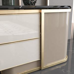 Meuble Tv en fer forgé, <span class=keywords><strong>grand</strong></span> <span class=keywords><strong>Format</strong></span>, support en chêne noir véritable, gris Rose, or, Console française Style contemporain, nouveau modèle - Product Image 3