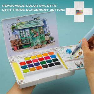 Venta Directa de Juego de Pinturas de Acuarela Sólida de 18 Colores con Dos Pinceles - Product Image 3