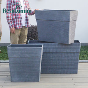 กระถางดอกไม้ทรงสี่เหลี่ยมน้ำหนักเบาสำหรับปลูกต้นไม้กลางแจ้งกระถางต้นไม้หนาเหมือนหินขนาดใหญ่ที่ปลูกต้นไม้พลาสติก - Product Image 2