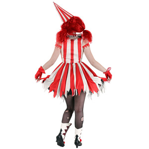 Robe de sorcière à carreaux pour Halloween, taille M-XL, imprimé TV & <span class=keywords><strong>film</strong></span>, en polyester, pour femme adulte, déguisement de fête, costumes de <span class=keywords><strong>cirque</strong></span> - Product Image 2