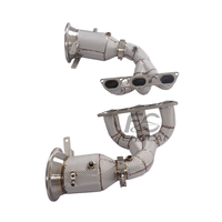 Colectores de escape de acero inoxidable para Porsche 992 GT3 4.0L OEM de alto flujo 200 celdas, diseño de carreras de longitud igualada, mejora de potencia