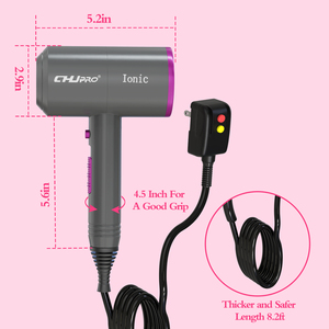 ไดร์เป่าผมระดับมืออาชีพสำหรับร้านเสริมสวยและใช้ในบ้าน ไอออนลบ กำลังไฟ 2000 วัตต์ มอเตอร์ AC เป่าลมร้อนและเย็น พร้อมหัวกระจายลม - Product Image 3
