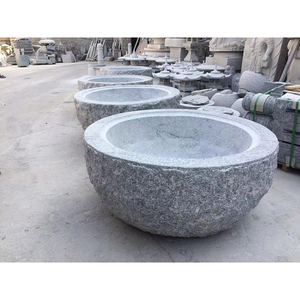 Vasi da fiori in granito ciotola fioriera grigio grande pietra bianca decorazione del giardino di casa utilizzata con vaso da fiori/pianta <span class=keywords><strong>verde</strong></span> - Product Image 3