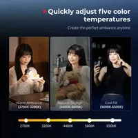 Pour éclairage vidéo LED bicolore 6370 édition Megatron, rotatif à 360°, compatible Osmo Pocket 3/4/4P Xtra Muse, 3200K-5600K, ABS/PC