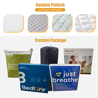 Surmatelas épais en viscose de bambou avec poches profondes de 6 à 15 pouces, pour lits jumeaux, queen et king size, blanc, gris foncé, beige