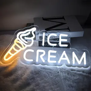 ICE Cream Neon Sign pour Ice Cream Shop Décoration murale Business LED Light Cream Neon Sign pour Bar Party Bedroom Decoration