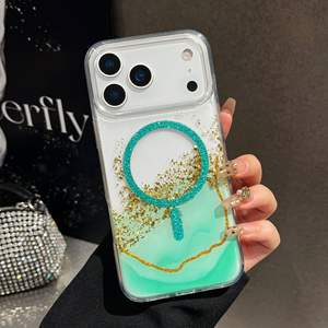 Nueva Funda Protectora para Teléfono al por Mayor, Apta para <span class=keywords><strong>IPHONE1</strong></span>, Transparente, Magnética, con Purpurina Platino, Efecto Mármol, con Pegamento Reforzado - Product Image 2