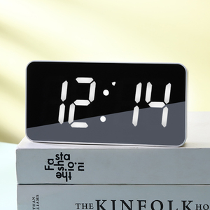 Horloge numérique LED intelligente pour bureau, réveil atomique DCF JJY avec miroir, affichage de l'heure, de la date et de la température, 3 fuseaux horaires, pour la maison et la chambre - Product Image 2