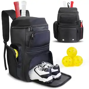 Kostenlose Proben große Kapazität Pickleball Paddeltasche mit separatem Schuhfach Sport-Rucksack Badminton-Schläger-Tasche Schuhtasche