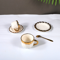 Ensemble cadeau de 12 tasses à café et soucoupes personnalisées de luxe, tasses à thé et soucoupes en céramique en gros