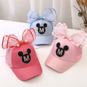 Gorra de béisbol de dibujos animados con lazo grande para niños, gorro de béisbol con lazo grande, Snapback de perlas, protección solar, malla con Orejas de conejo, gorro de <span class=keywords><strong>Sol</strong></span> de camionero para bebé - Product Image 5