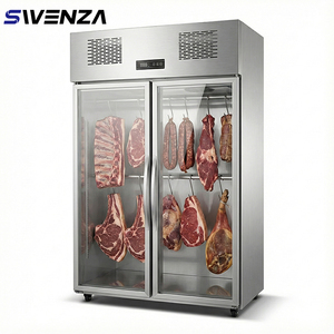 Réfrigérateur à viande en acier inoxydable commercial avec crochets Porte en verre ventilée pour boucherie - Product Image 1