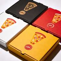 Boîte à pizza en carton ondulé de qualité alimentaire, logo personnalisé imprimé, emballage jetable, boîte d'expédition