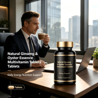 Comprimés multivitaminés à l'essence naturelle de ginseng et d'huître, complément alimentaire pour adultes, soutien énergétique et immunitaire, OEM