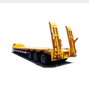 Hot sale 3 axis 4 axle 60 80 100 tons heavy duty gooseneck low loader low bed lowboy truck lowbed semi traile