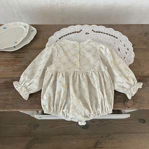 Ins 새로운 아기 점프 수트 봄과 가을 면화 코듀로이 인쇄 레이스 아기 장난 꾸러기 점프 수트 - Product Image 4