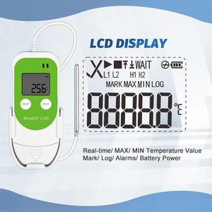Registrador de Datos de Baja Temperatura TempU07 L100, Termómetro USB para Congelador, Sensor PT100, Sonda de Temperatura Digital para Laboratorio - Product Image 6