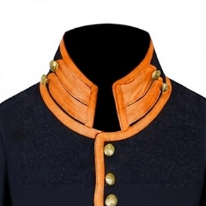 Men Vintage <b>Quilted</b> Jacket Woolen Outerwear <b>Single</b> Breasted Stand Collar Winter Uniform Style - Product Image 5