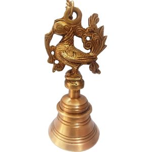 PARIJAT HANDICRAFT Latón macizo Diseño de pavo real Campana colgante de templo Campana pesada Esculturas de sonido profundo Modelo B0BRVH634X - Product Image 2