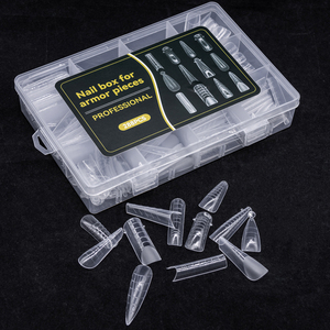 Custom Cheap Wholesale Price 12 Shape/Boxes Acrylic Nail Extension Tool Transparent Dual Form Nail Art Mold Abs for Nail Art