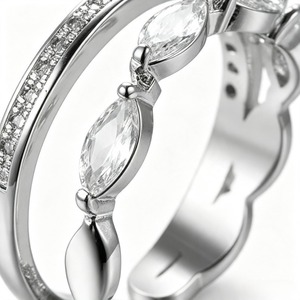 Set di Anelli Quadrati Cavi per Donne, Stile Geometrico, Accessori per Dita da Indossare Quotidianamente - Product Image 5