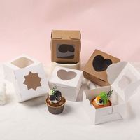 Boîtes à gâteaux personnalisées en kraft 4x4x4 pouces, en matériaux recyclés, avec pelliculage mat et gaufrage, pour l'emballage de pâtisseries et desserts (gâteaux, tartes)