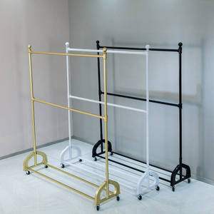 Exhibidor de Ropa de Doble Capa y Doble Poste con Ruedas para <span class=keywords><strong>Tiendas</strong></span> de Ropa, para Niños y Mujeres - Product Image 5