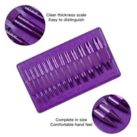 Juego de Agujas Circulares Intercambiables de Aluminio Morado en 13 Tamaños con Bolsa de Tela para Proyectos de Tejido de Suéteres DIY