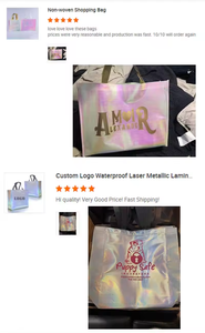 Bolsa de <span class=keywords><strong>Compras</strong></span> Grande Iridescente Rosada con Láser Holográfico Promocional, Ecológica y Reutilizable <span class=keywords><strong>para</strong></span> Supermercado con Logo Personalizado Impreso - Product Image 5