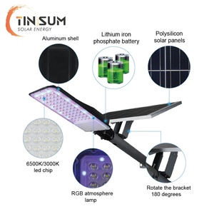 150W 200 Watt năng lượng mặt trời dẫn lũ ánh sáng với cảm biến chuyển động và bảng điều khiển năng lượng mặt trời ngoài trời chất lượng cao - Product Image 2