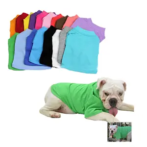 100% algodón puro material multi 18 colores perro camiseta mascota perro ropa personalizada liso en blanco perro camiseta ropa para mascotas cachorro paños