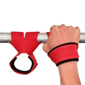 2023 Custom Logo Barbell Deadlift Booster Riem Fitness Anti Slip Hand Wraps Fitness Gym Lifting Polsbandjes