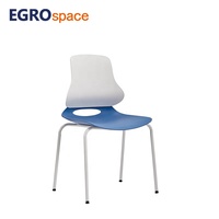 Chaise de formation de bureau en plastique EGROspace, dossier moyen, pliable, pour réunions et visites