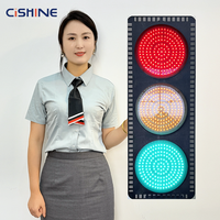 Feux de signalisation piétonnière LED Cishine 100mm/200mm/300mm rouge vert jaune 12-24VDC 220V avec minuteur de compte à rebours