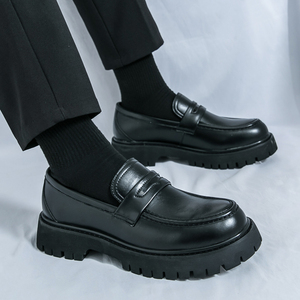 <span class=keywords><strong>Scarpe</strong></span> da Cerimonia Nere <span class=keywords><strong>Comode</strong></span> per Uomo, <span class=keywords><strong>Scarpe</strong></span> Casual di Design con Suola Spessa, Stile Non Tradizionale Slip-On - Product Image 3