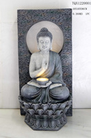 Fontaine Bouddha LED Art Déco en Résine, Finition Brillante, pour Jardin Intérieur/Extérieur, à Poser au Sol – Vente Chaude en Gros