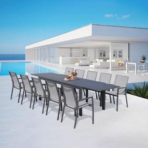 Muebles de Patio de Aluminio KT, Juego de Jardín, Mesa Extensible para Exteriores con Sillas para Terraza, <span class=keywords><strong>Restaurante</strong></span> - Product Image 2