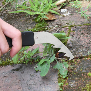 Yiming Weeding <b>Hook</b> Stainless Steel Curved Blade <b>Garden</b> Manual Weed Remover Tool 17x5x1.3 Cm - Product Image 1