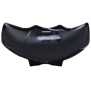 En forme de <span class=keywords><strong>bateau</strong></span> Noir ovale japonaise <span class=keywords><strong>vaisselle</strong></span> plat de service avec support - Product Image 6