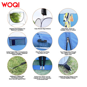 Tente de douche pop-up Woqi pour 1 personne, camping en plein air, toilettes privées, vestiaire, imperméable, bleu, installation rapide - Product Image 5