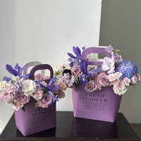 Sac fourre-tout en papier kraft brun de luxe créatif de haute qualité avec poignée pour bougies, bouquets de fleurs, design personnalisé