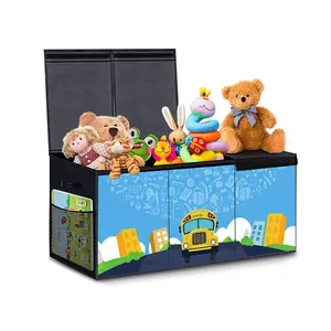 High Quality Large Capacity Foldable Collapsible Storage Bin Chest Fabric Toys Organizer Storage Kids With Lid For Sundries