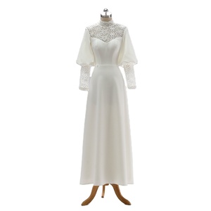 # 1288 DISPONIBILE FOTO REALE <span class=keywords><strong>Abito</strong></span> da <span class=keywords><strong>Sposa</strong></span> Vintage Vittoriano a Maniche Lunghe <span class=keywords><strong>Abito</strong></span> da Cerimonia Islamico Musulmano Vestito da <span class=keywords><strong>Sposa</strong></span> <span class=keywords><strong>Midi</strong></span> - Product Image 1